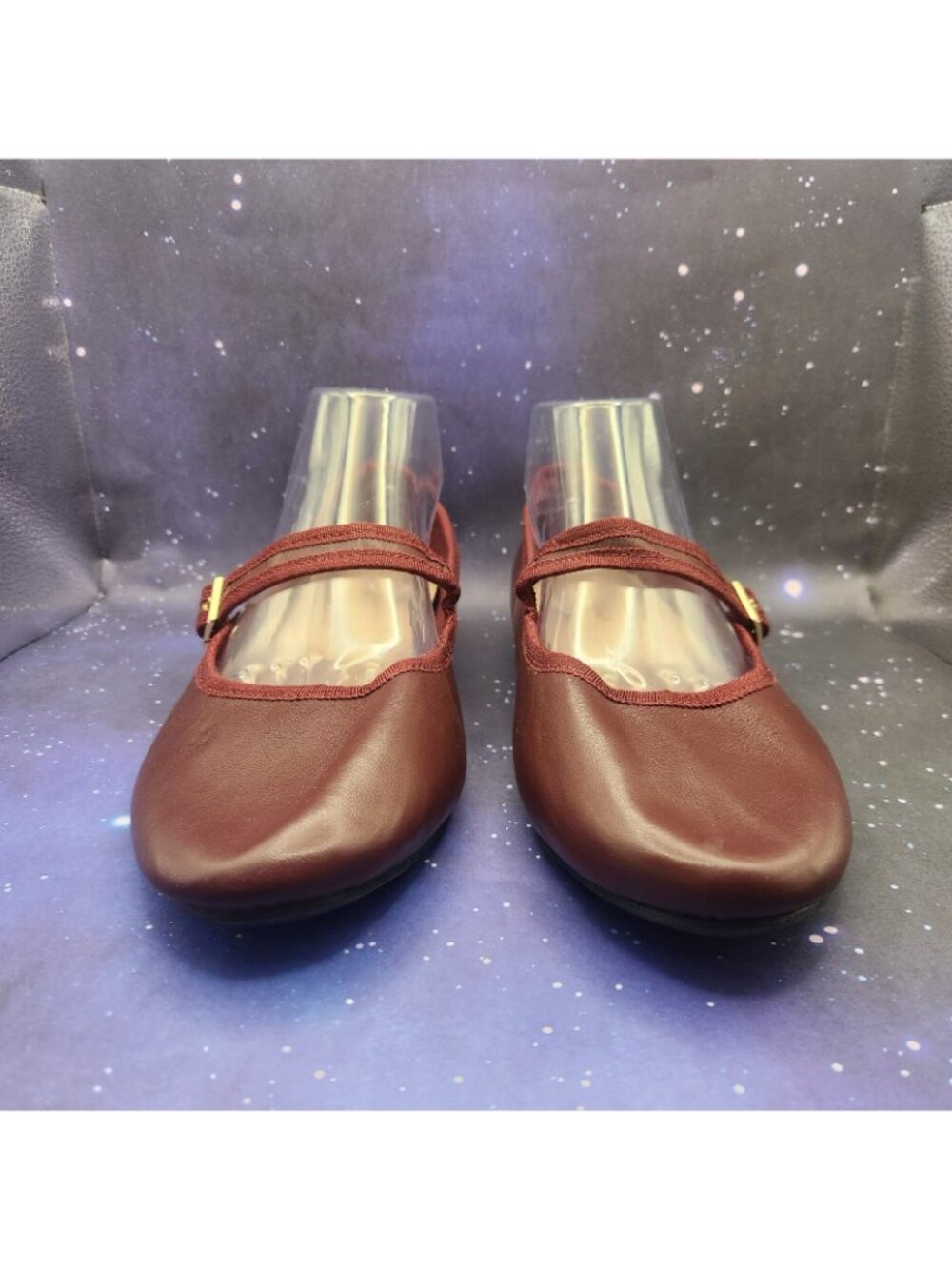 Fever Sole Maroon Red Mary Jane Flats Slip On Shoes Buckle EURO 41 US 9.5 NEW - Picture 5 of 9